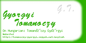 gyorgyi tomanoczy business card